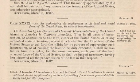 Explaining the two historical acts in the National Guard controversy