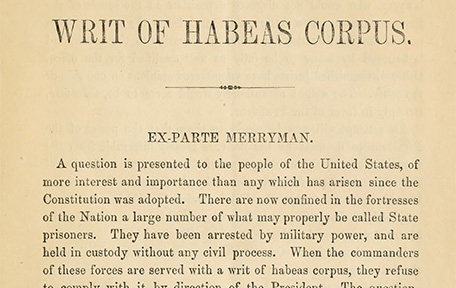 Four Cases When the Writ of Habeas Corpus Was Suspended