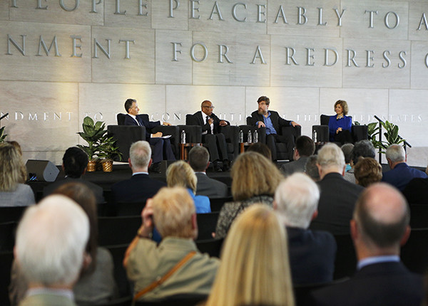 Panel participating in a Town Hall event